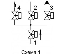 Блок стальной электромагнитных клапанов (схема 1)